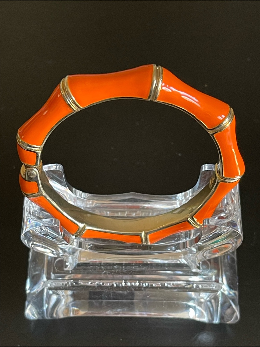 Banana republic Orange Enamel bamboo design Bangle Bracelet.